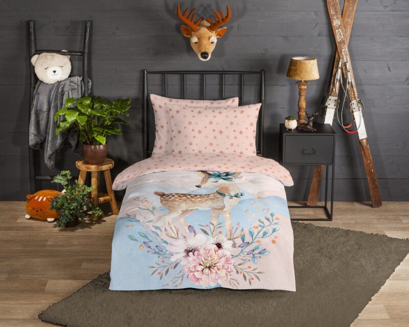 Good Morning Flanellen dekbedovertrek  "Josy" - Multi