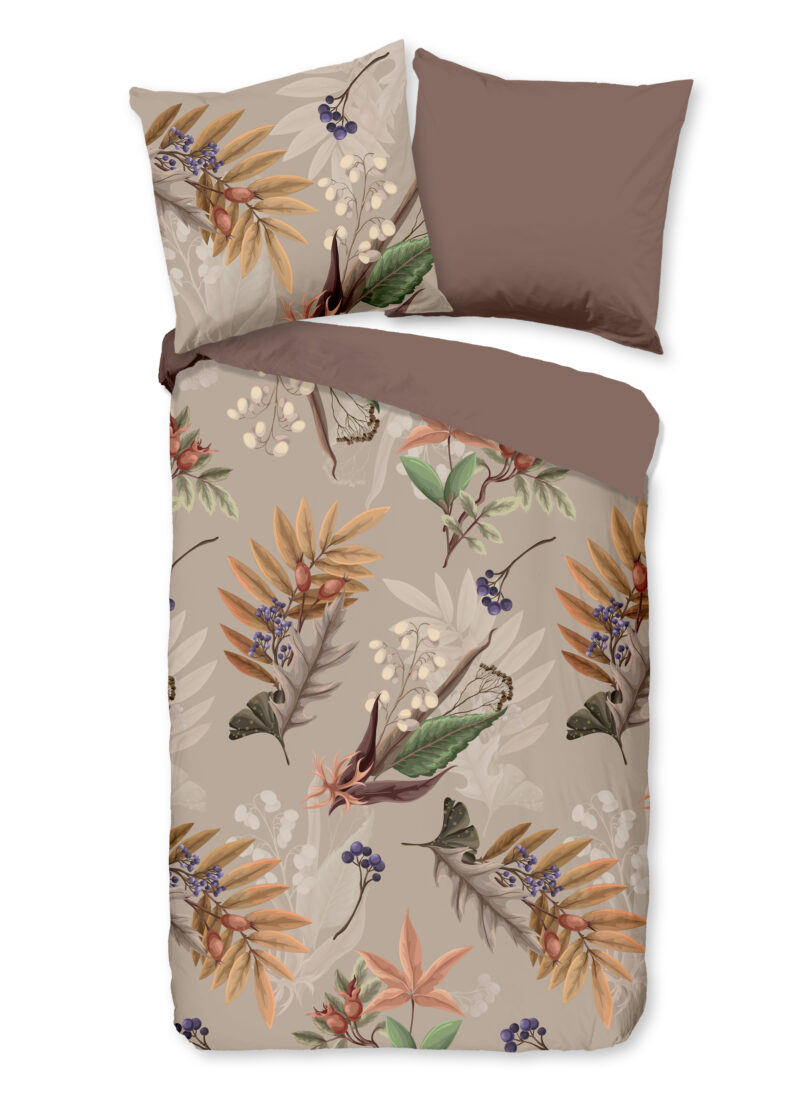 Good Morning Dekbedovertrek "bladeren" - Multi - (135x200 cm) - Katoen