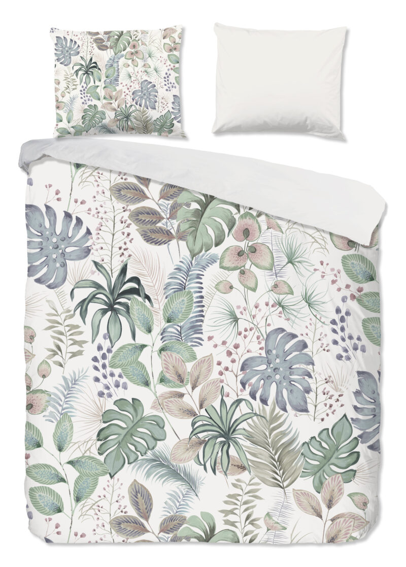 Good Morning Dekbedovertrek "bladeren" - Multi - (200x200/220 cm) - Katoen