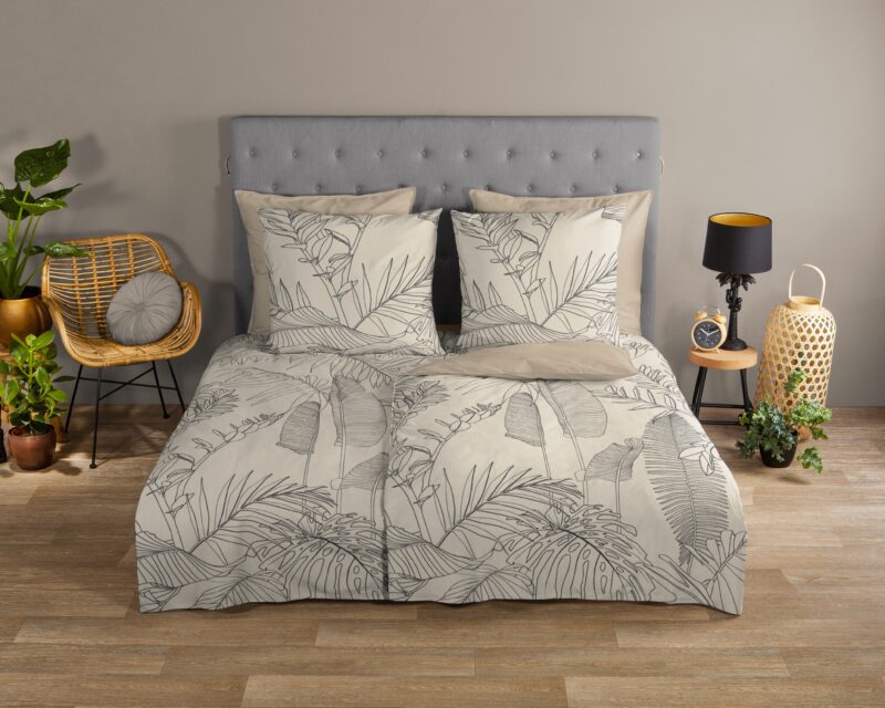 Good Morning Katoenen dekbedovertrek  "Sym" - Zand