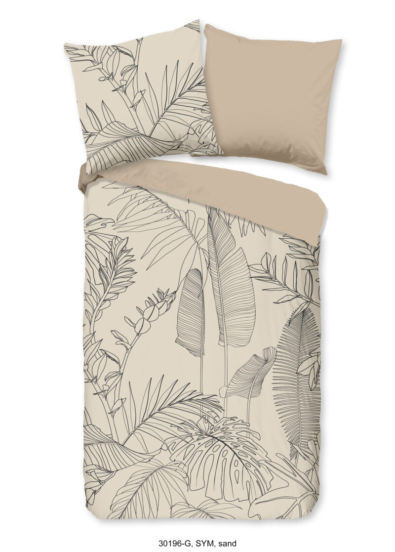 Good Morning Dekbedovertrek "bladeren" - Zand - (135x200 cm) - Katoen