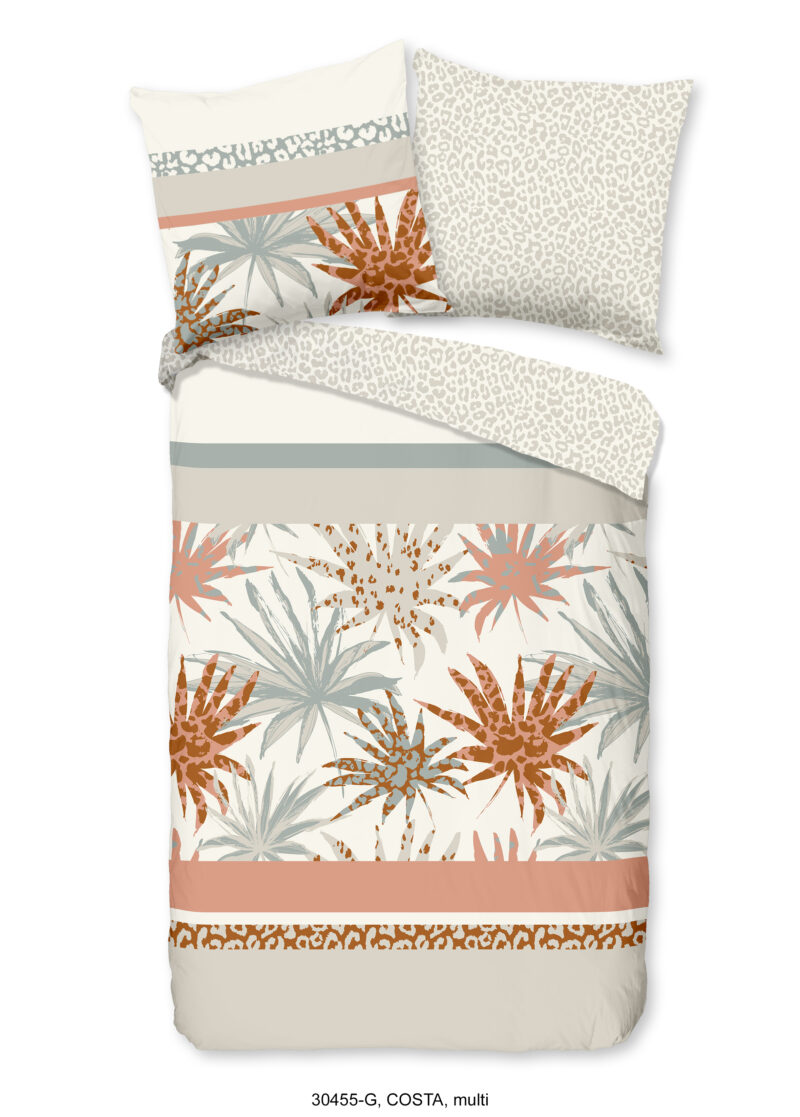 Good Morning Dekbedovertrek "bladeren en dierenprint" - Multi - (135x200 cm) - Katoen