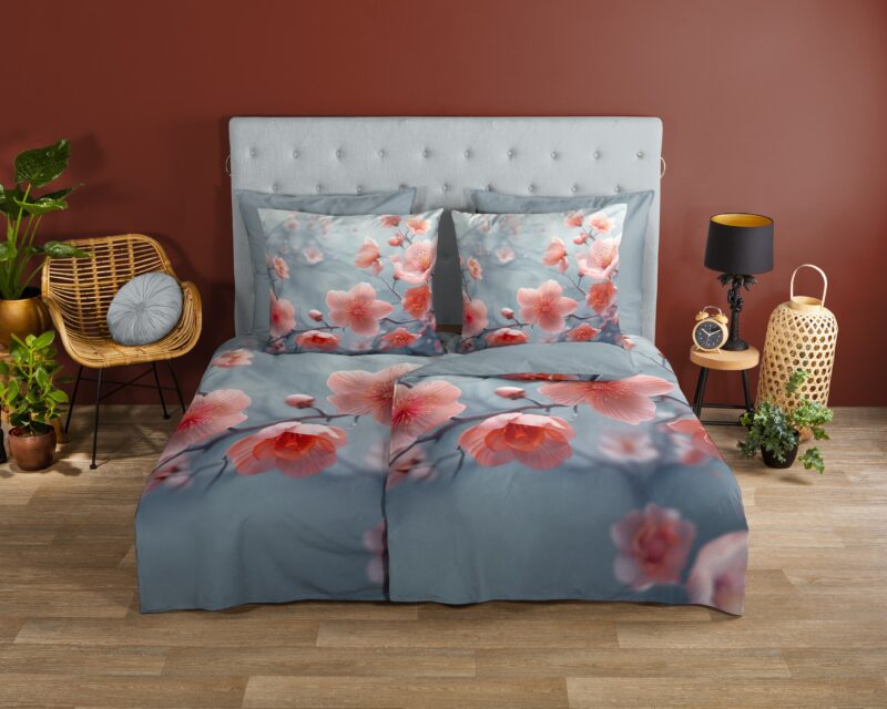 Good Morning Katoenen dekbedovertrek  "Sartre" - Grijs