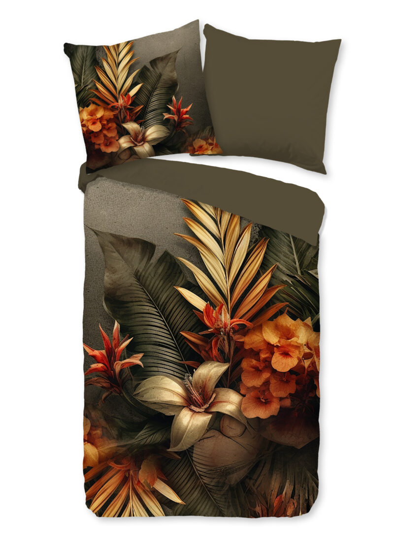 Good Morning Dekbedovertrek "bloemen en bladeren " - Multi - (135x200 cm) - Katoen