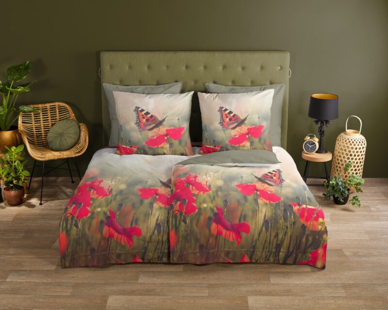 Good Morning Katoenen dekbedovertrek  "Poppies" - Multi