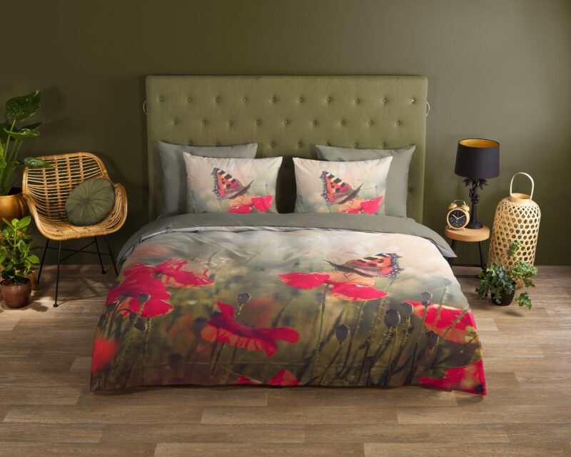 Good Morning Katoenen dekbedovertrek  "Poppies" - Multi