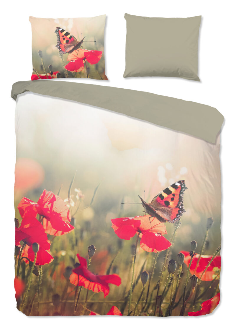 Good Morning Dekbedovertrek "bloemen en vlinders" - Multi - (240x200/220 cm) - Katoen