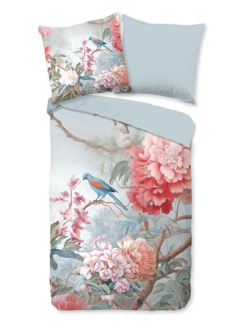 Good Morning Dekbedovertrek "bloemen en vogels" - Multi - (135x200 cm) - Katoen