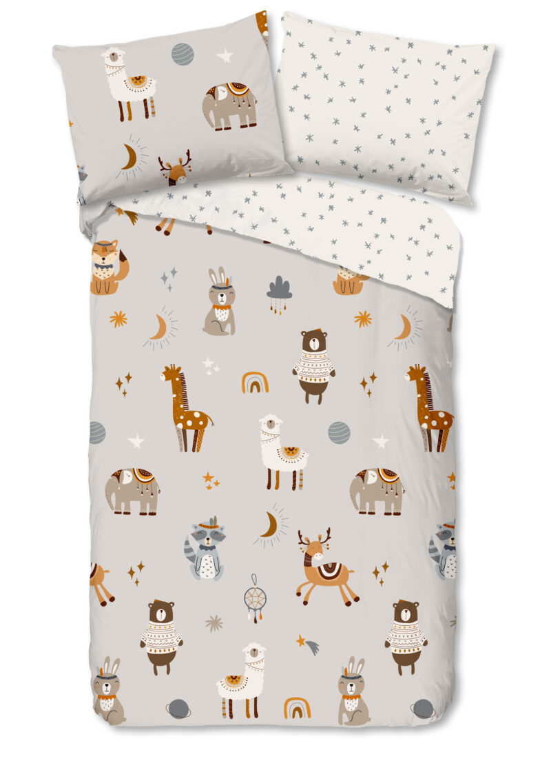 Good Morning Dekbedovertrek "dieren" - Multi - (140x200 cm) - Katoen