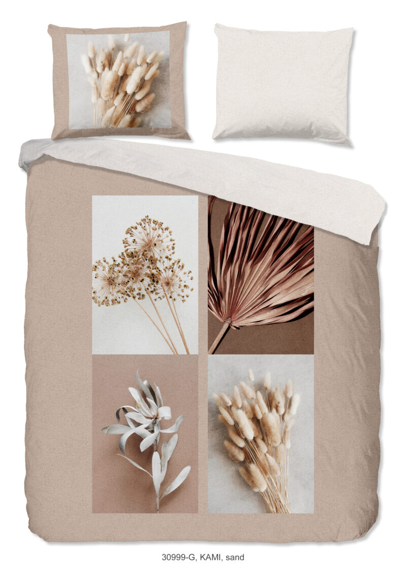 Good Morning Dekbedovertrek "droog bloemen" - Zand - (240x200/220 cm) - Katoen