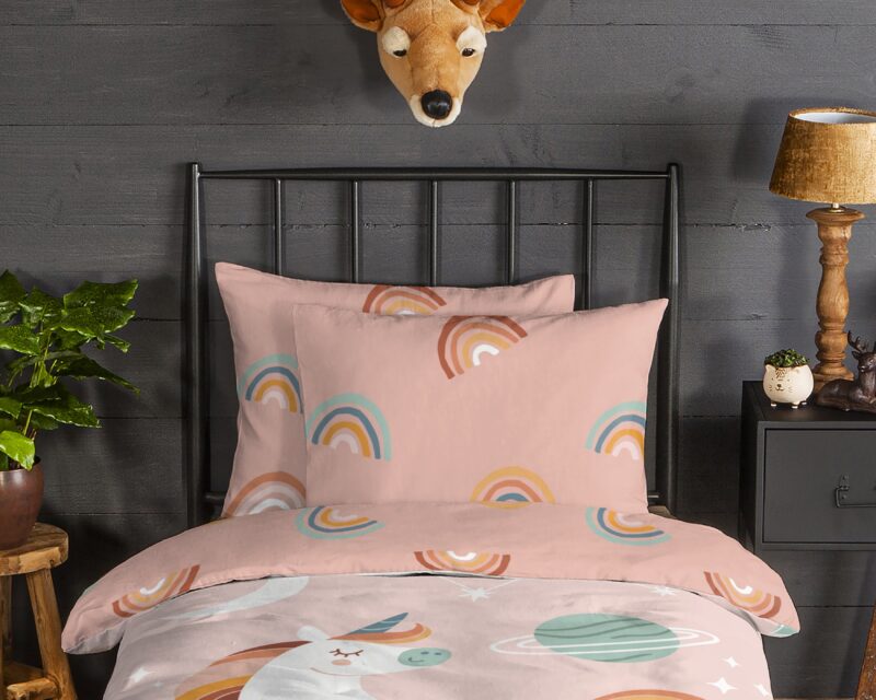 Good Morning Flanellen dekbedovertrek  "Unidance" - Roze