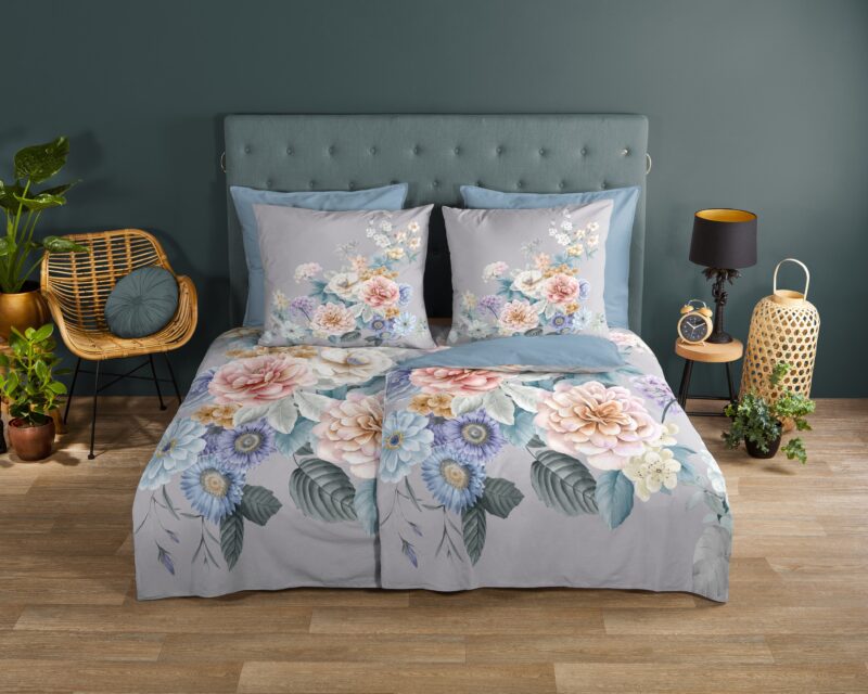 Good Morning Katoenen dekbedovertrek  "Ulm" - Grijs