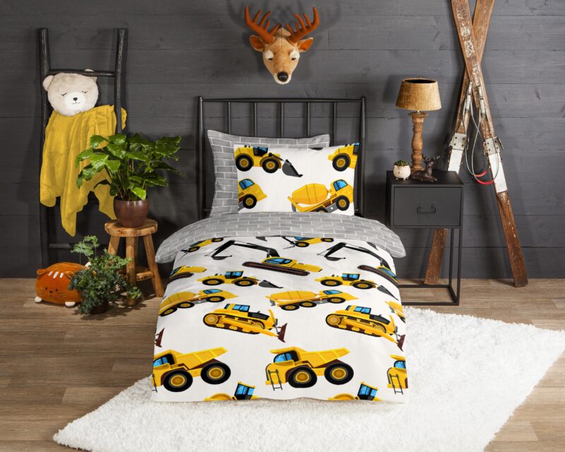 Good Morning Flanellen dekbedovertrek  "Dig" - Geel