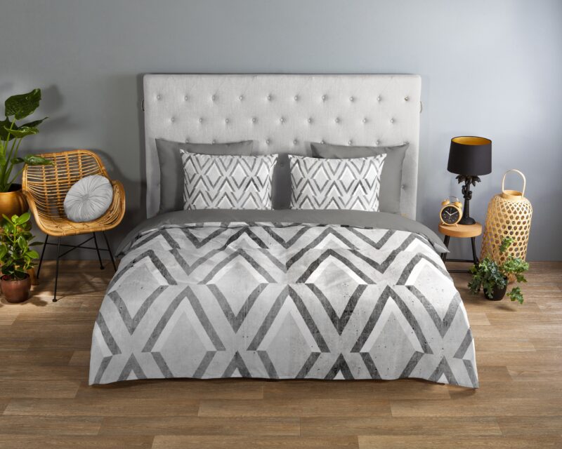 Good Morning Dekbedovertrek "grafische print" - Blauw - (200x200/220 cm) - Katoen