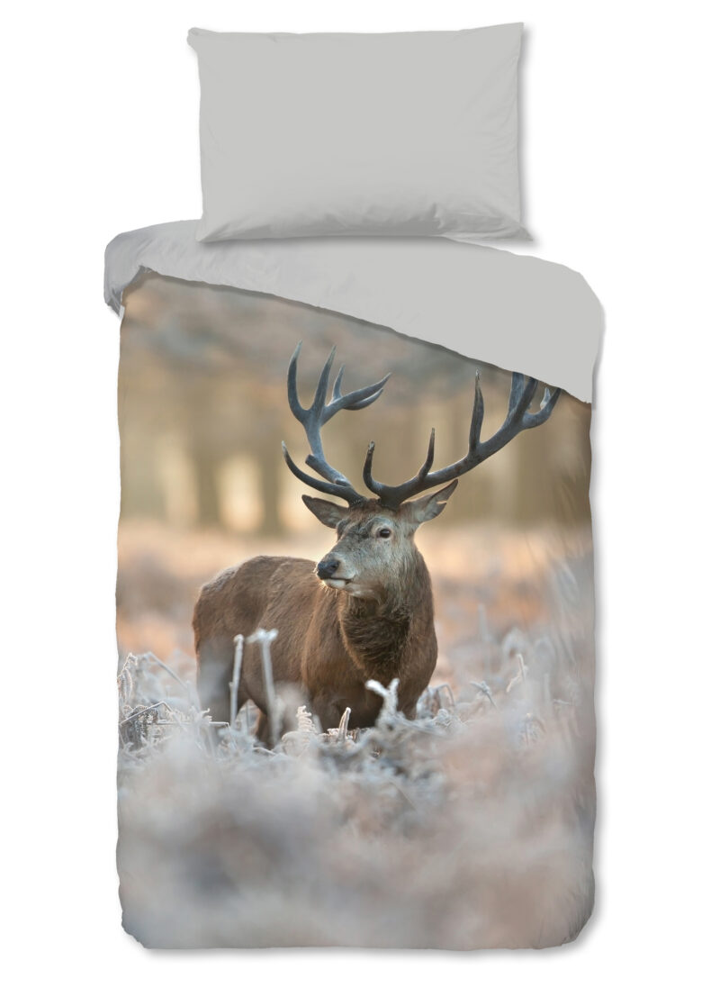 Good Morning Dekbedovertrek "hert" - Multi - (140x200 cm) - Katoen Flanel