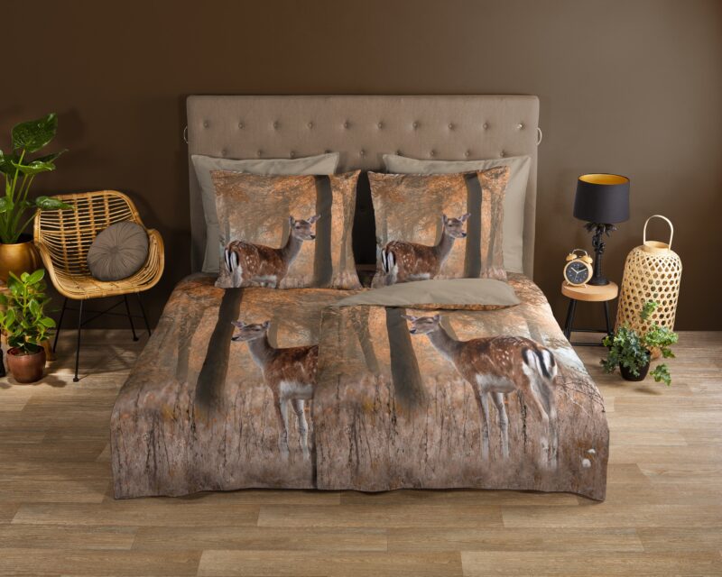 Good Morning Katoenen dekbedovertrek  "Gavin" - Bruin