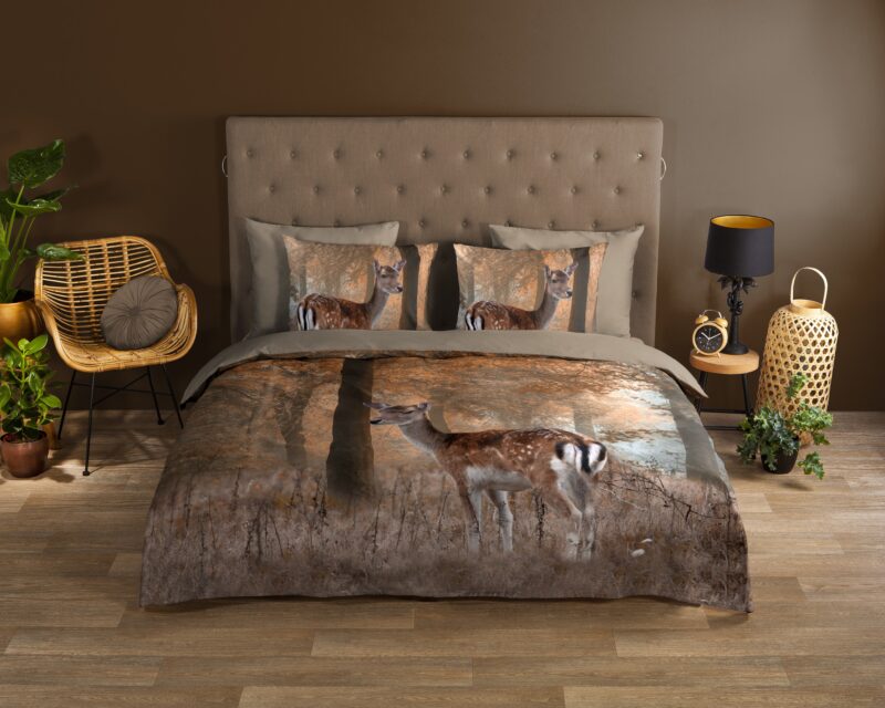 Good Morning Katoenen dekbedovertrek  "Gavin" - Bruin