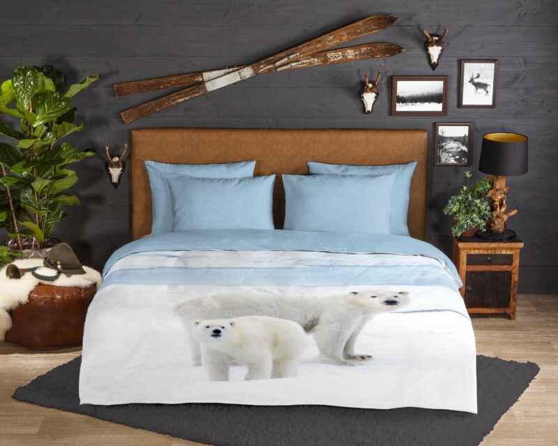 Good Morning Flanellen dekbedovertrek  "Care" - Blauw