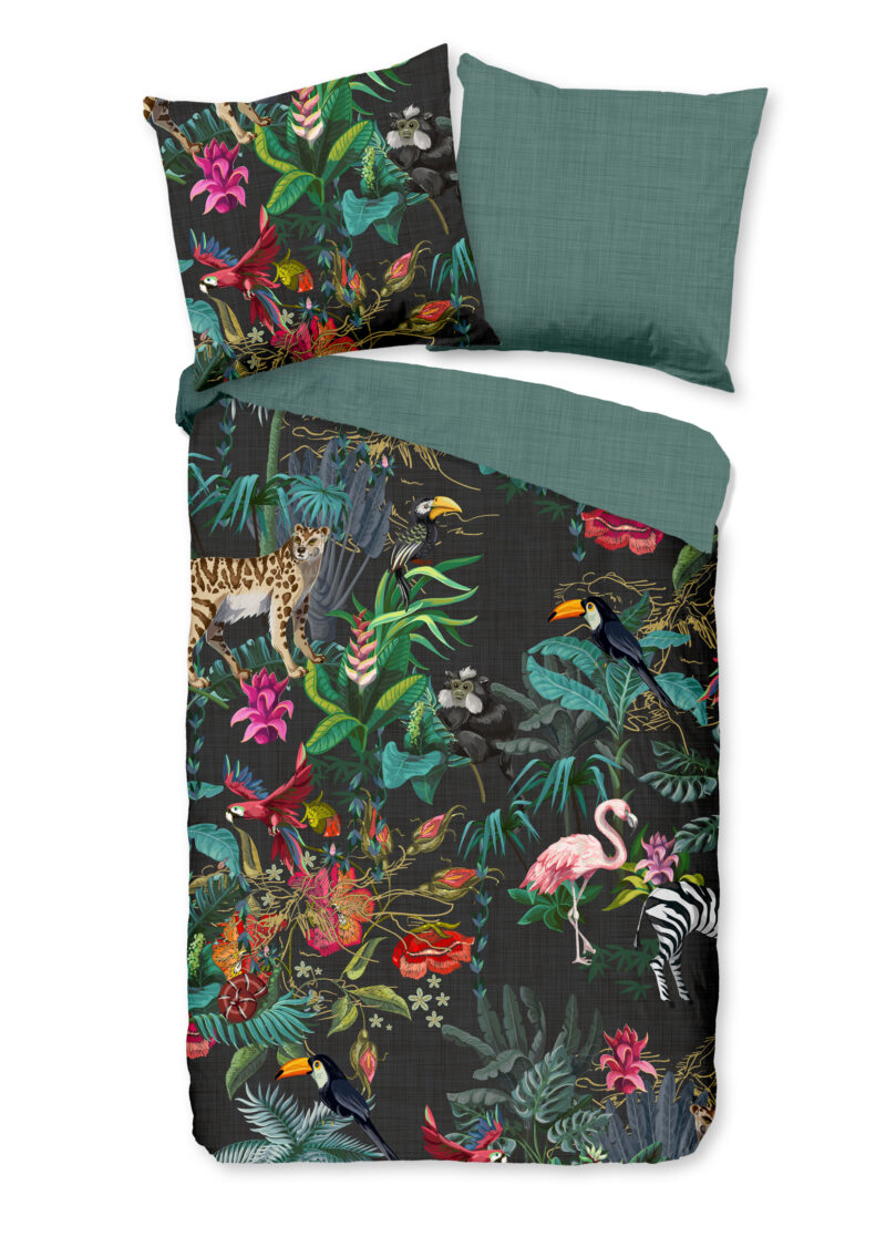 Good Morning Dekbedovertrek "jungleprint" - Multi - (200x200 cm) - Katoen