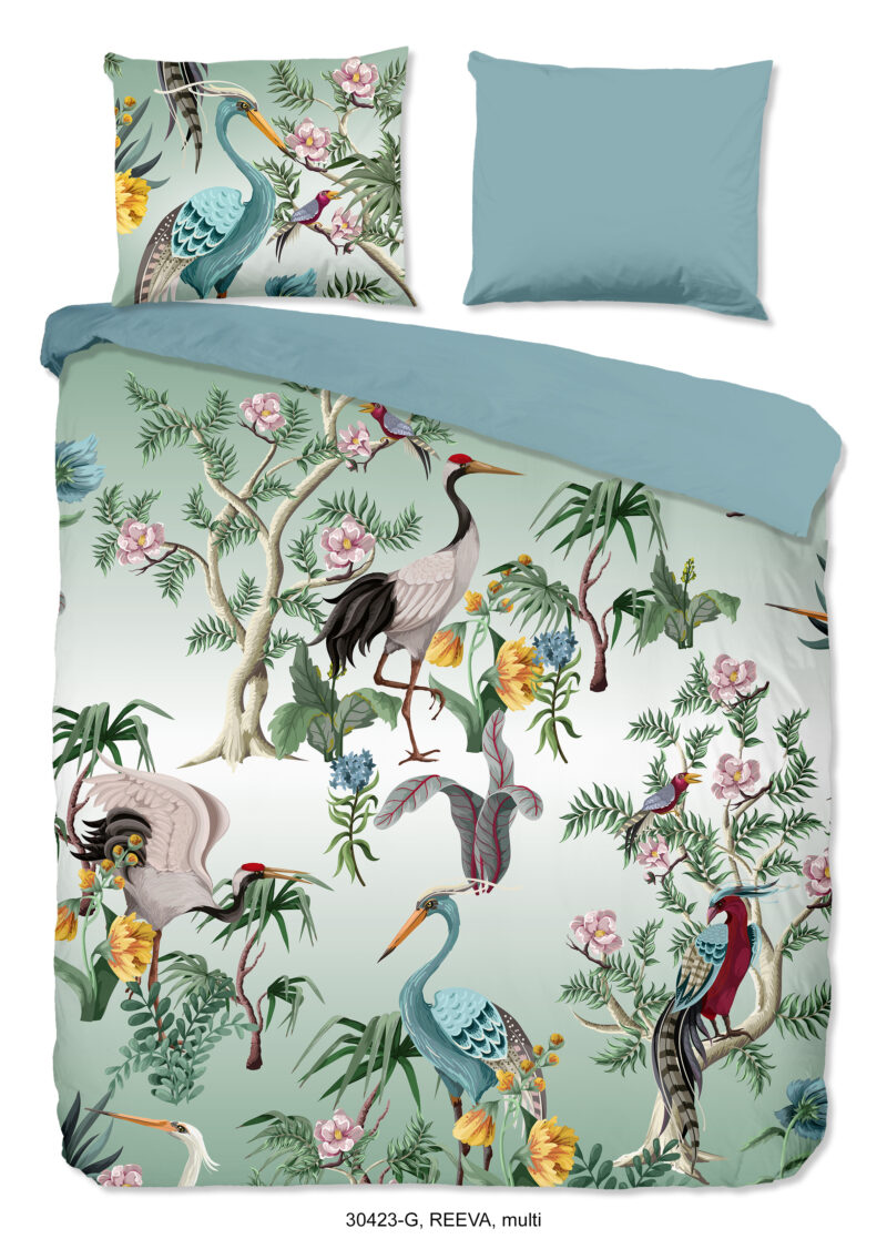Good Morning Dekbedovertrek "kraanvogel" - Multi - (240x200/220 cm) - Katoen