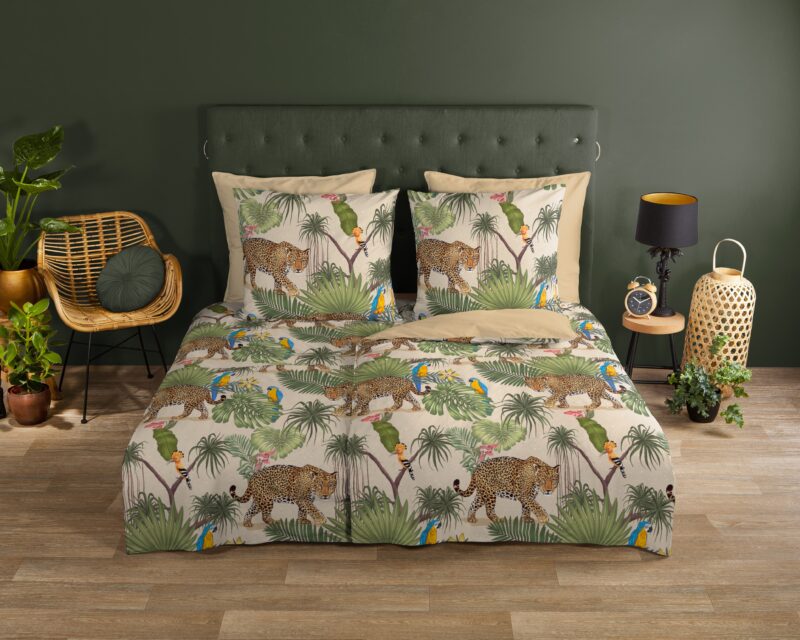 Good Morning Katoenen dekbedovertrek  "Tropical" - Zand