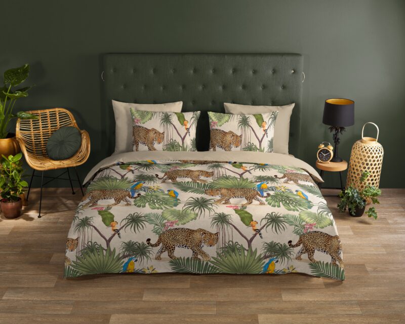 Good Morning Katoenen dekbedovertrek  "Tropical" - Zand
