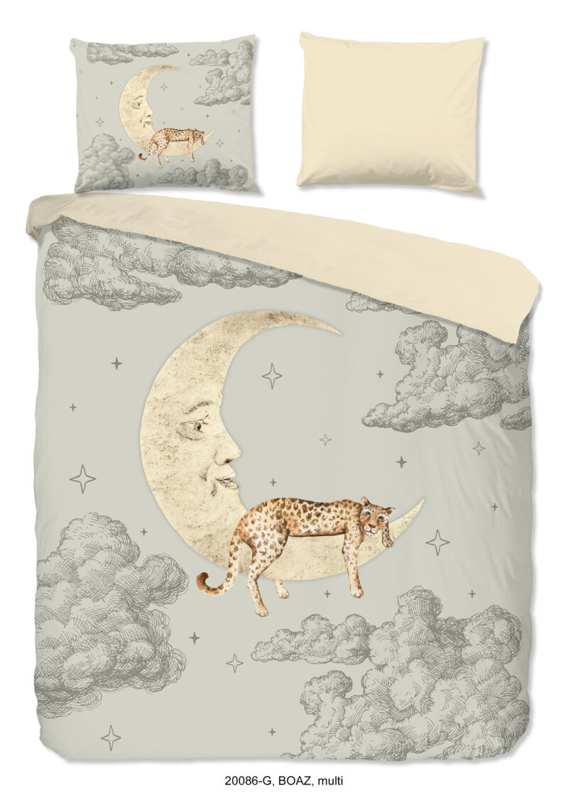 Good Morning Dekbedovertrek "maan en wolken" - Multi - (240x200/220 cm) - Katoen