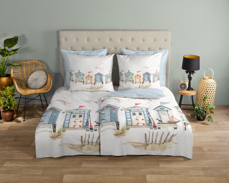 Good Morning Katoenen dekbedovertrek  "Vacation" - Wit