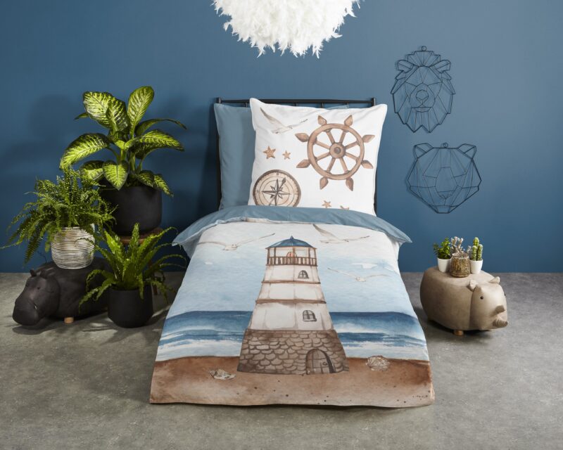 Good Morning Katoenen dekbedovertrek  "Berlin" - Blauw