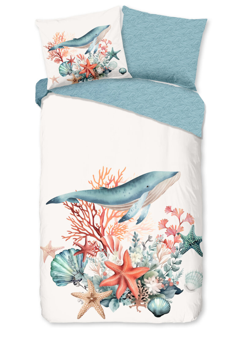 Good Morning Dekbedovertrek "maritiem/ zee thema" - Wit - (140x200/220 cm) - Katoen