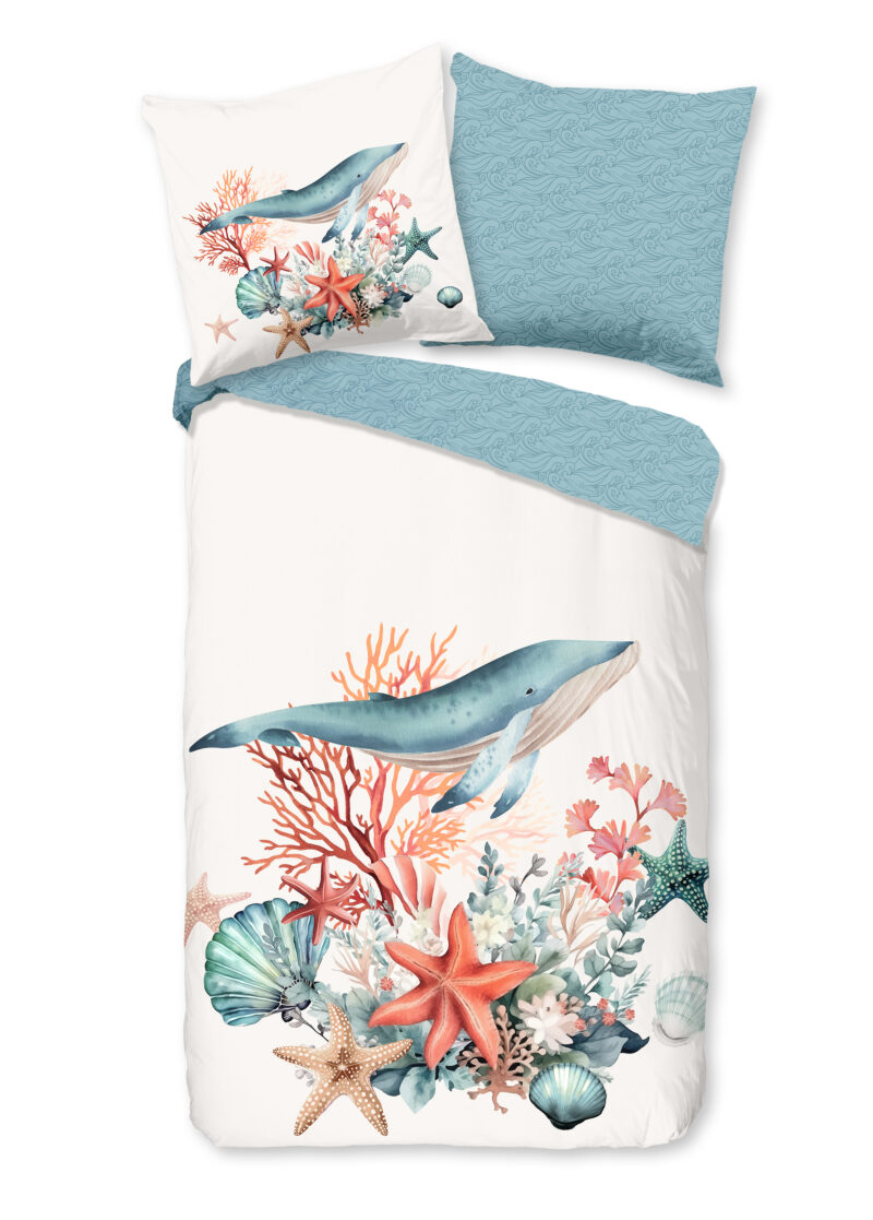 Good Morning Dekbedovertrek "maritiem/ zee thema" - Wit - (200x200 cm) - Katoen