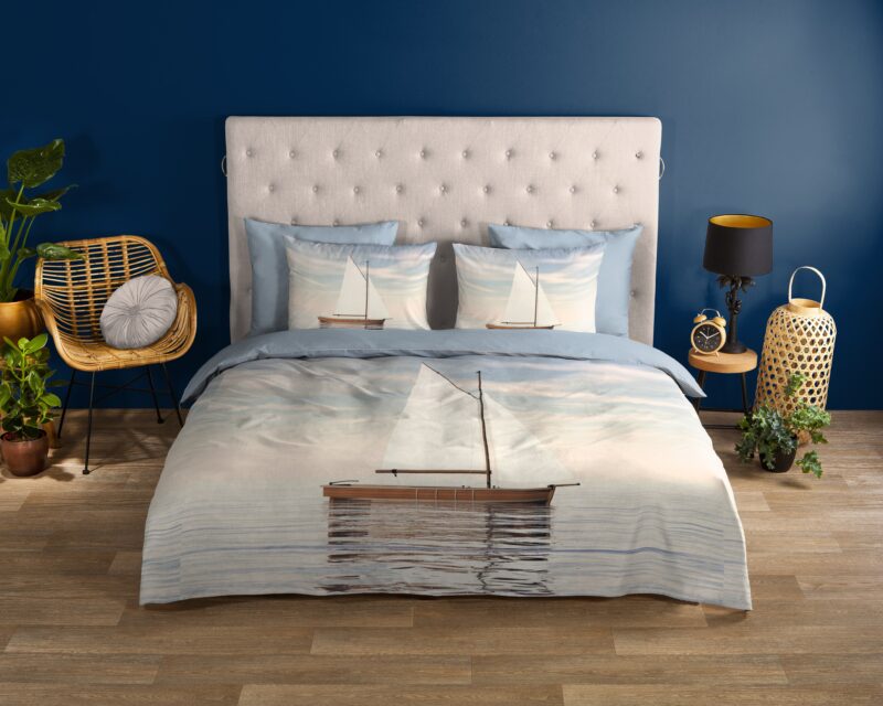 Good Morning Katoenen dekbedovertrek  "Meri" - Blauw