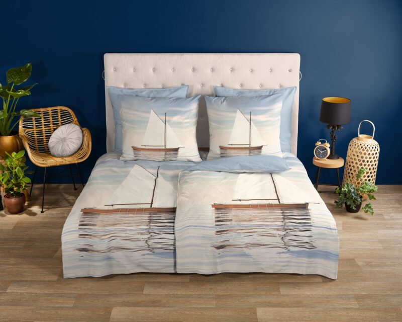 Good Morning Katoenen dekbedovertrek  "Meri" - Blauw