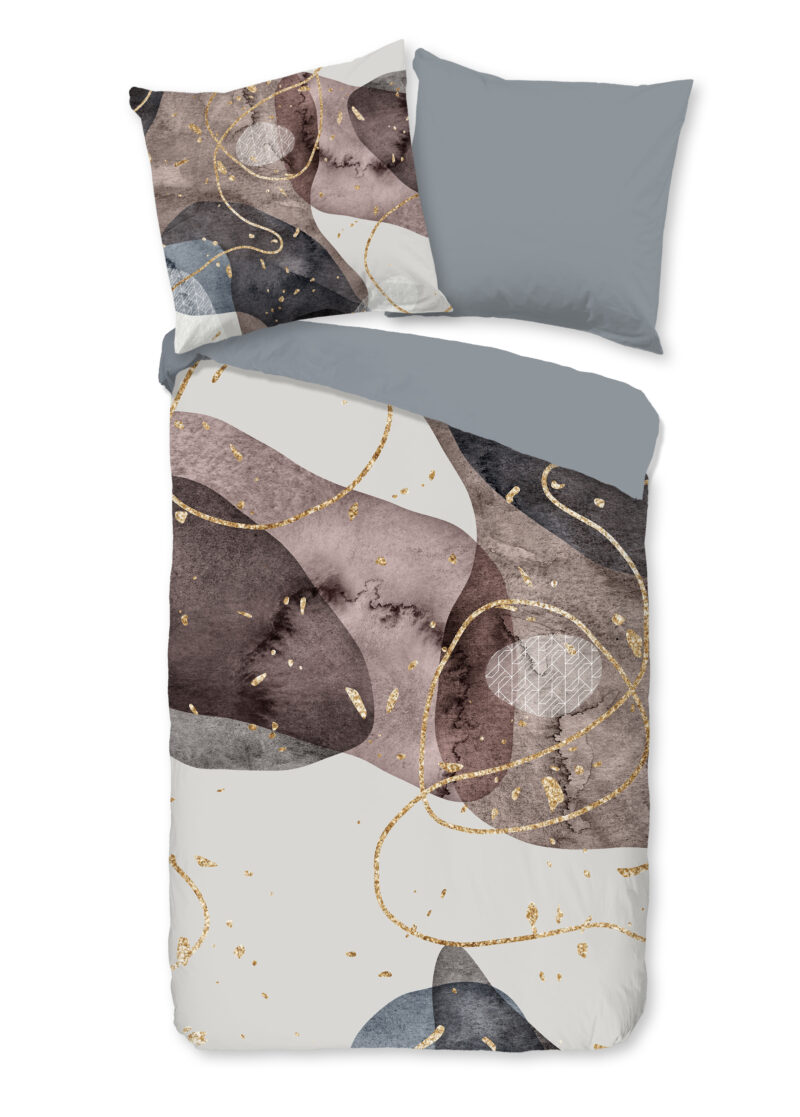 Good Morning Dekbedovertrek "moderne print" - Grijs - (135x200 cm) - Katoen