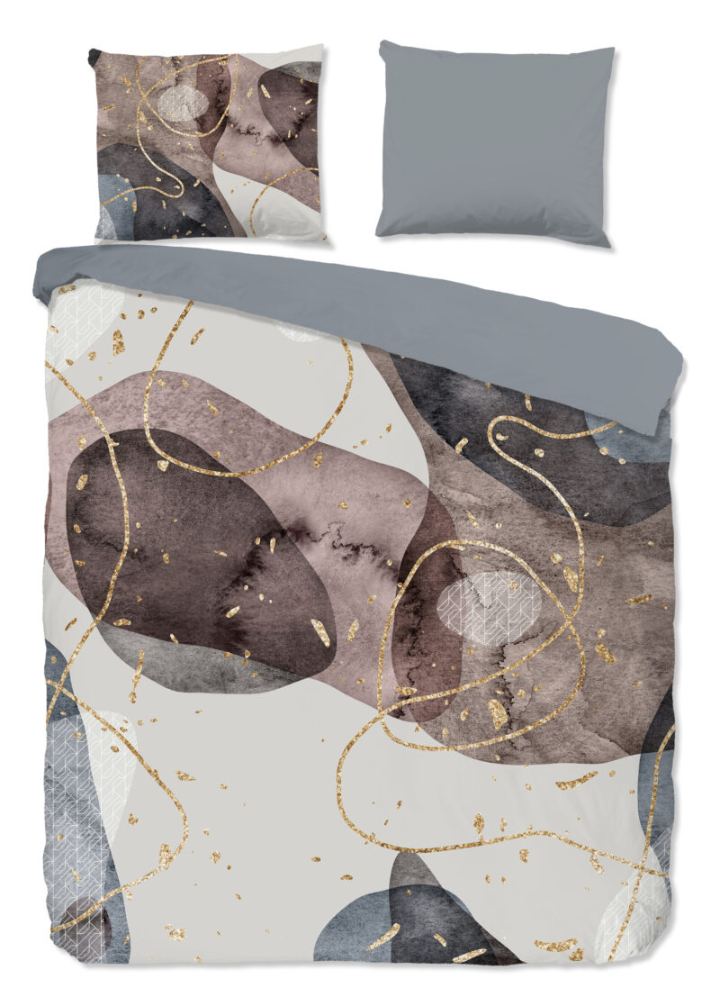 Good Morning Dekbedovertrek "moderne print" - Grijs - (200x200/220 cm) - Katoen