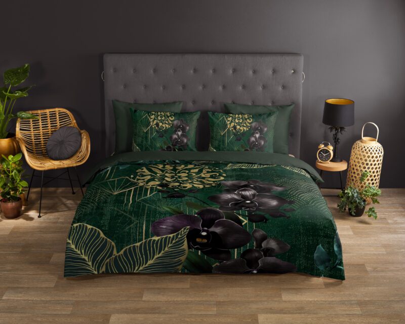 Good Morning Katoenen dekbedovertrek  "Esmee" - Groen