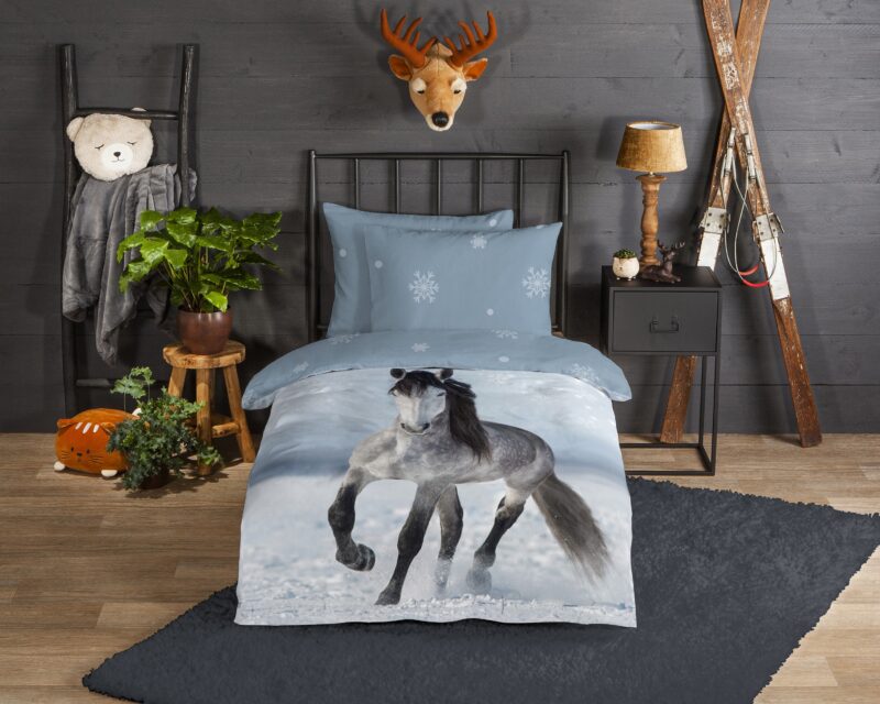 Good Morning Flanellen dekbedovertrek  "Dreamer" - Grijs