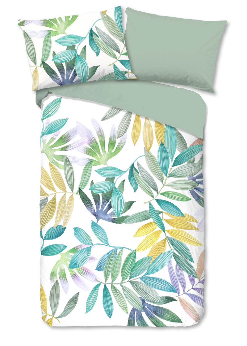 Good Morning Dekbedovertrek "palmbladeren" - Multi - (140x200 cm) - Katoen