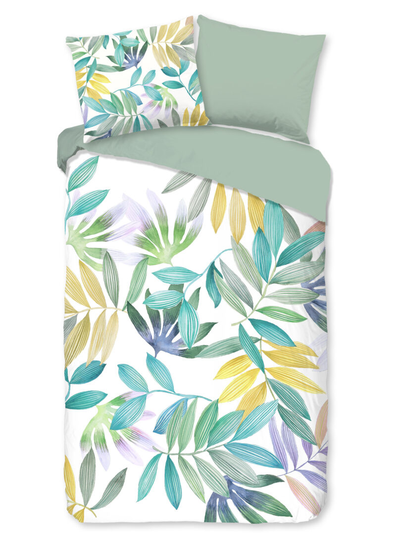 Good Morning Dekbedovertrek "palmbladeren" - Multi - (140x200/220 cm) - Katoen