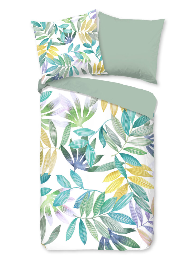 Good Morning Dekbedovertrek "palmbladeren" - Multi - (155x220 cm) - Katoen