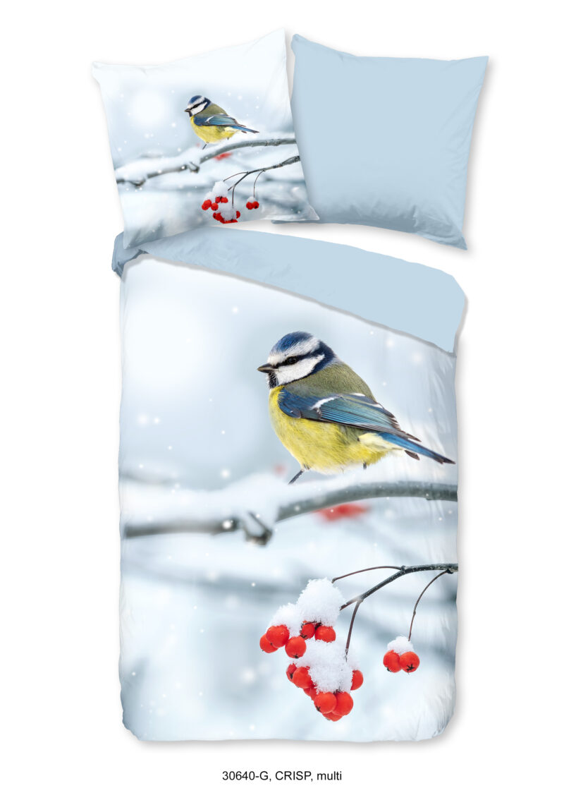 Good Morning Dekbedovertrek "pimpelmees in de sneeuw" - Multi - (135x200 cm) - Katoen