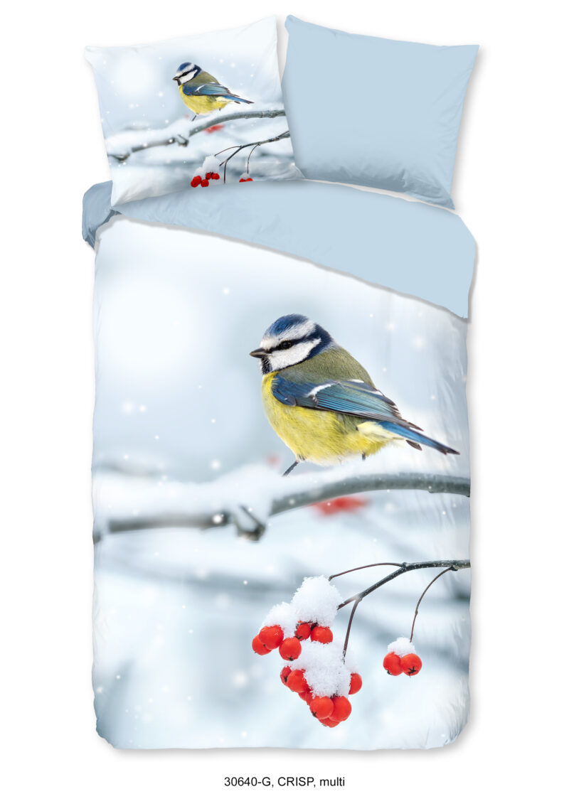 Good Morning Dekbedovertrek "pimpelmees in de sneeuw" - Multi - (140x200/220 cm) - Katoen