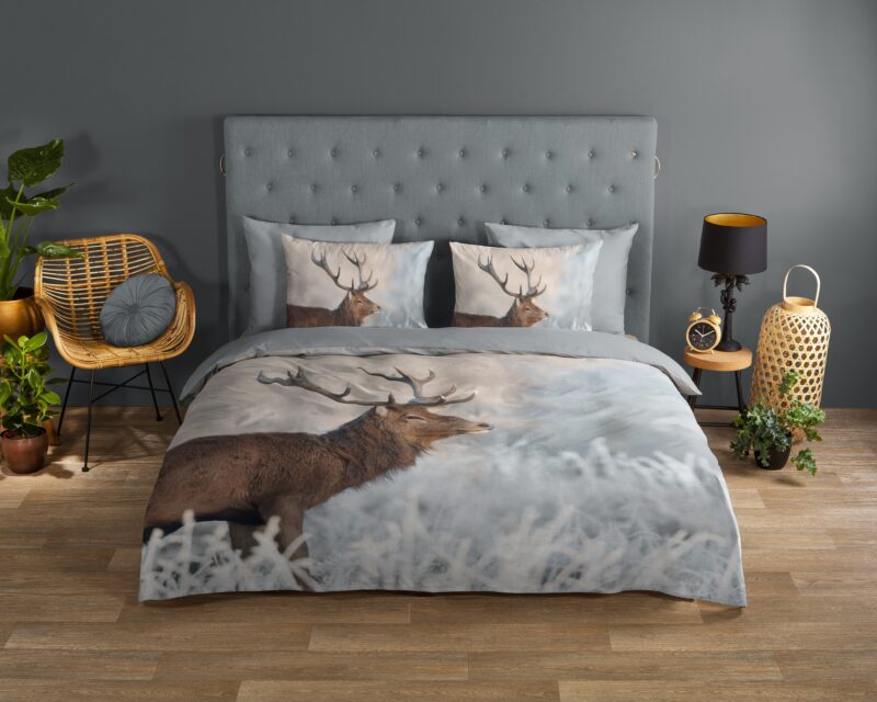 Good Morning Katoenen dekbedovertrek  "Wess" - Grijs