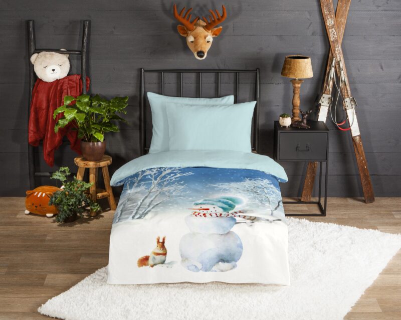 Good Morning Flanellen dekbedovertrek  "Cold" - Multi