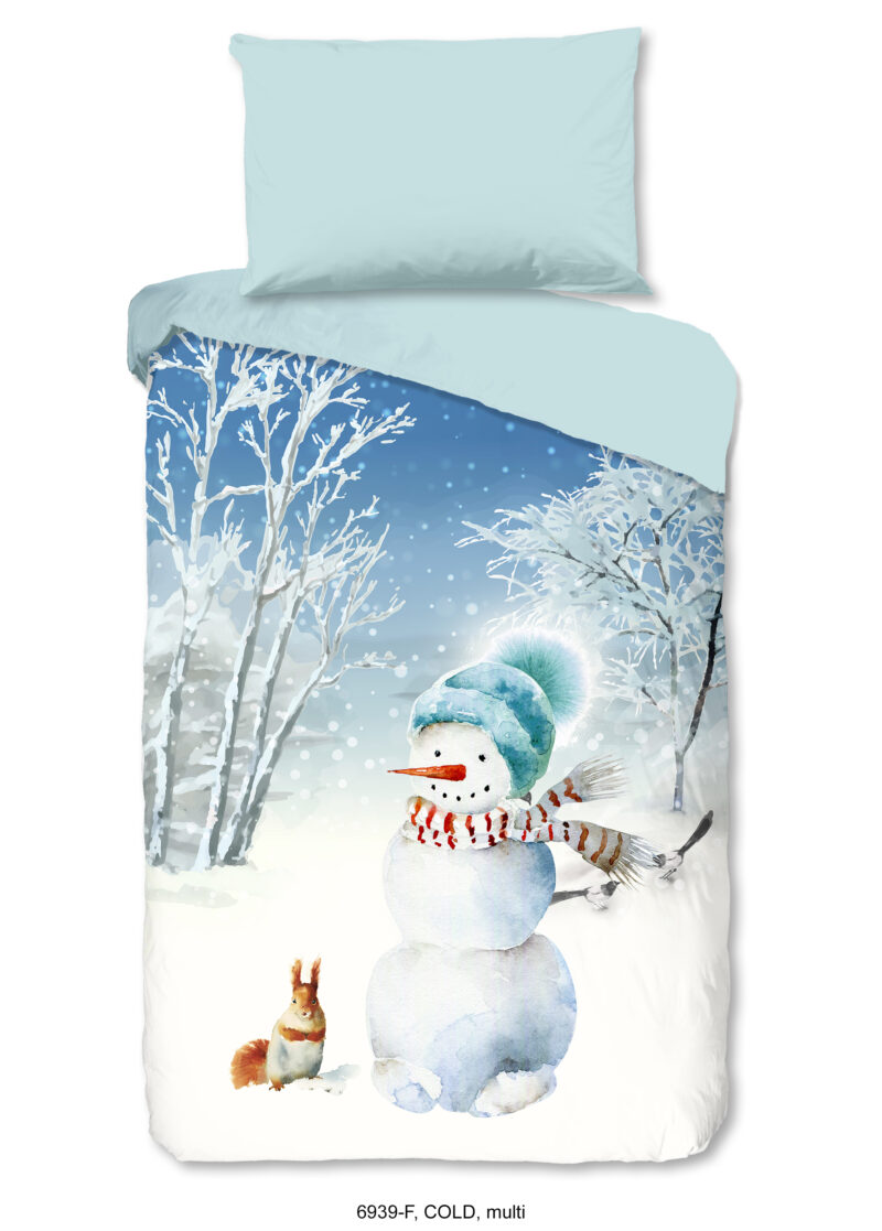 Good Morning Dekbedovertrek "sneeuwpop" - Multi - (140x200 cm) - Katoen Flanel