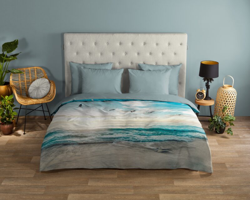 Good Morning Katoenen dekbedovertrek  "Brisa" - Aqua