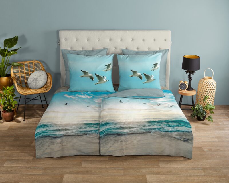 Good Morning Katoenen dekbedovertrek  "Brisa" - Aqua