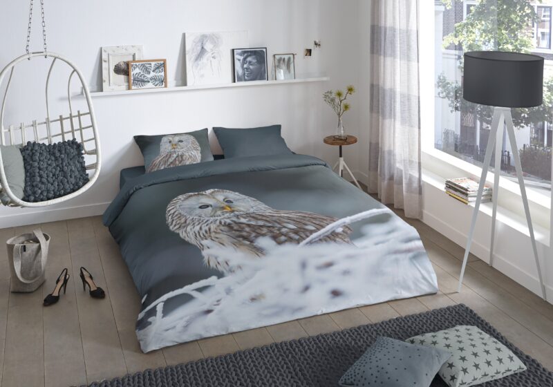 Good Morning Katoenen dekbedovertrek  "Bennie" - Grijs