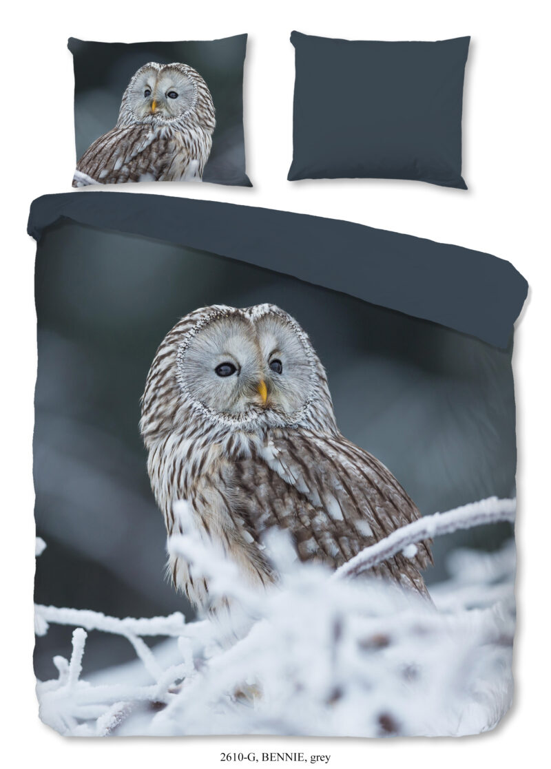 Good Morning Dekbedovertrek "uil" - Grijs - (240x200/220 cm) - Katoen