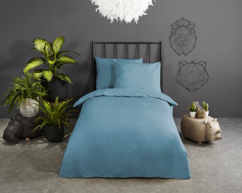 Good Morning Katoenen dekbedovertrek  "uni Adria Blue" - Blauw